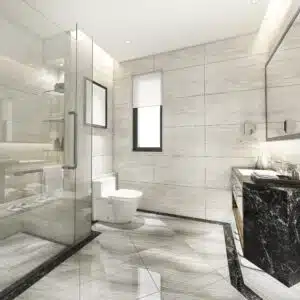 Mirror and Glass installation and lightening in Bathroom at AL QUOZ DUBAI