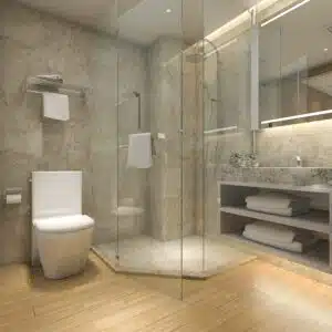 Mirror and Glass installation in Bathroom at AL QUOZ DUBAI