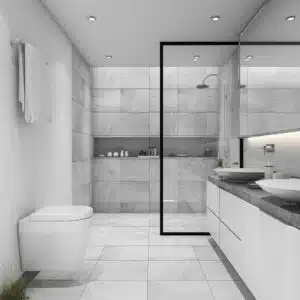 Mirror and Glass installation and lightings in Bathroom at AL QUOZ DUBAI