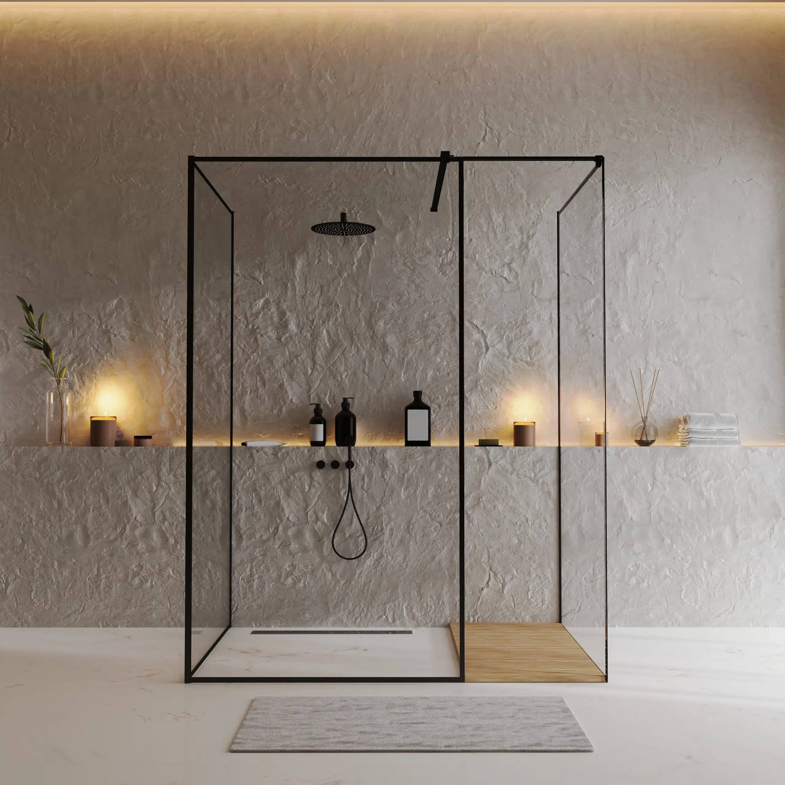 Bathroom glass and mirror by Ahmad Glass Works