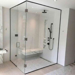 Mirror and Glass installation in Bathroom at AL QUOZ DUBAI