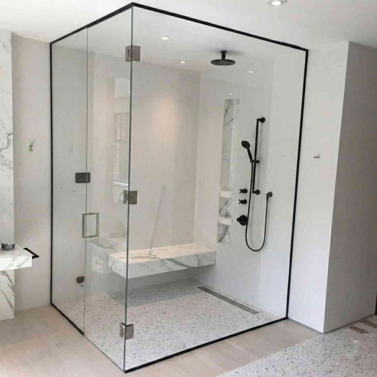 Mirror and Glass installation in Bathroom at AL QUOZ DUBAI