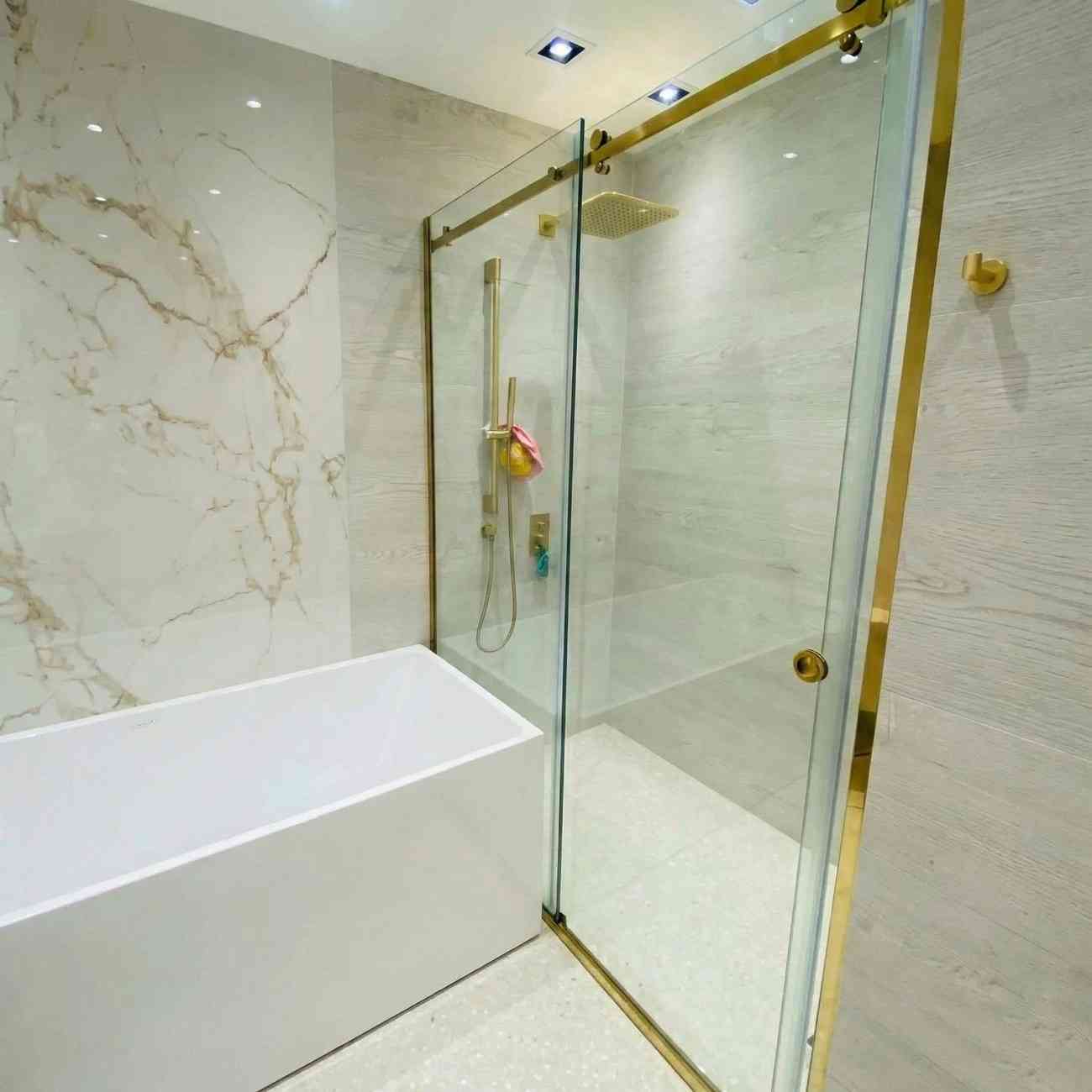 Mirror and Glass installation in Bathroom at AL QUOZ DUBAI