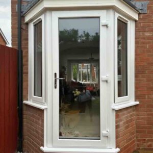 Elegant glass door with stainless steel handle in Dubai home at Al Quoz