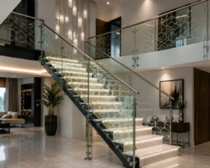 Custom glass railing and staircase design solutions Dubai