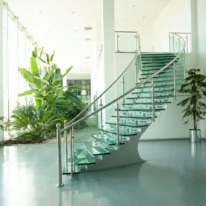 Modern Glass stair handrail Dubai