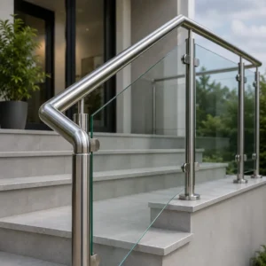 Premium stainless steel handrails for glass stair railing Dubai
