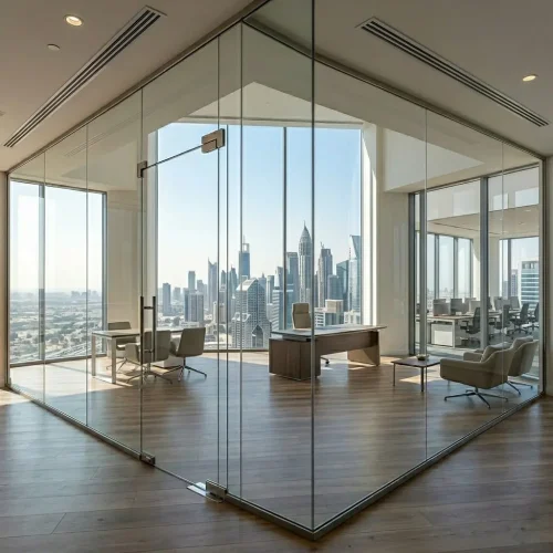 Frameless Glass Partition Dubai for Modern Office Spaces