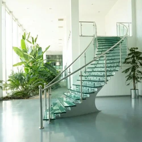 Modern Glass stair handrail Dubai