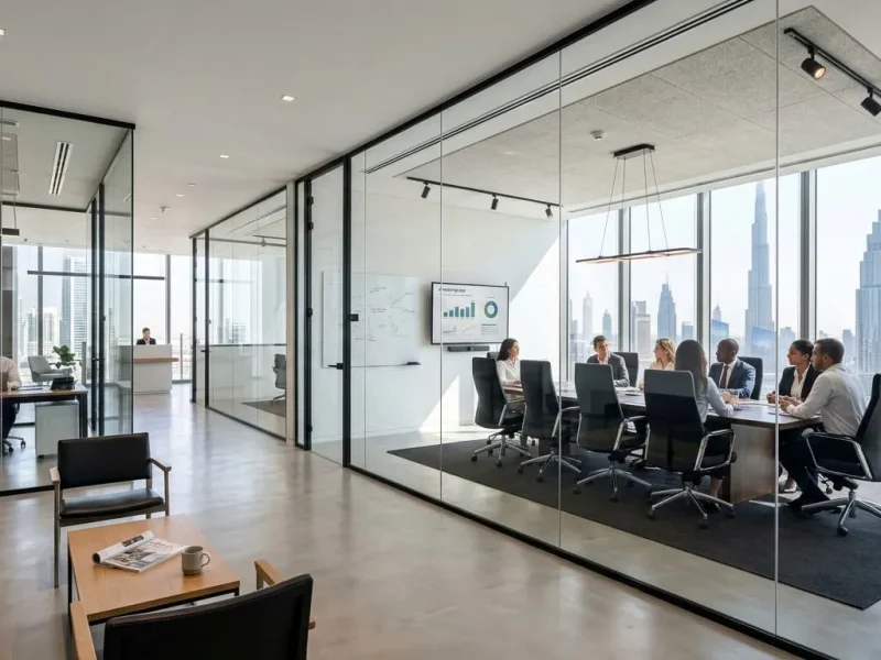 Office glass partition Dubai installed by Ahmad Glass Works