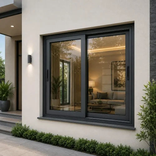 Sliding aluminium windows with tempered glass in Dubai
