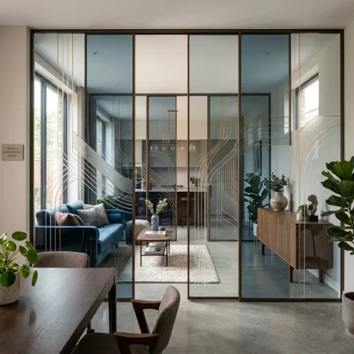 Tinted Decorative Glass Partition Dubai for Corporate Offices